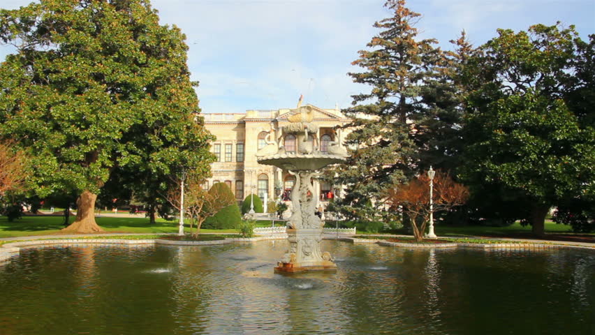 fountain in Dolmabahce sultan palace - Istanbul Turkey