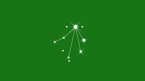 Rotating constellations on green screen background.
