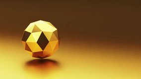 Metallic 3d low poly sphere shape. Techno metal glossy minimal background with 3d geometric shape rotation looping animation - Powered by Shutterstock - Get 15% off with code: PIKWIZARD15
