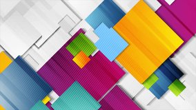 Colorful glossy squares abstract technology background. Seamless looping geometric motion design. Video animation Ultra HD 4K 3840x2160