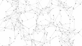 network connection plexus white background 3d animation loop. Can be used to represent connectivity social network, business abstract data net or science lines and dots - Powered by Shutterstock - Get 15% off with code: PIKWIZARD15