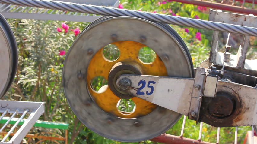 funicular wheel closeup