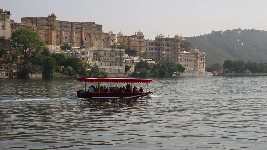 Pichola lake and palaces in Udaipur India