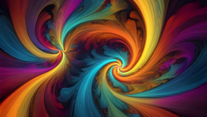 Unique colored fluid swirl pattern movement background with beautiful colorful fractal lines. 4k