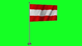 Stunning Footage Showcasing the National Flag of Austria in Motion on Green Screen