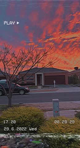 A beautiful orange sky with clouds 