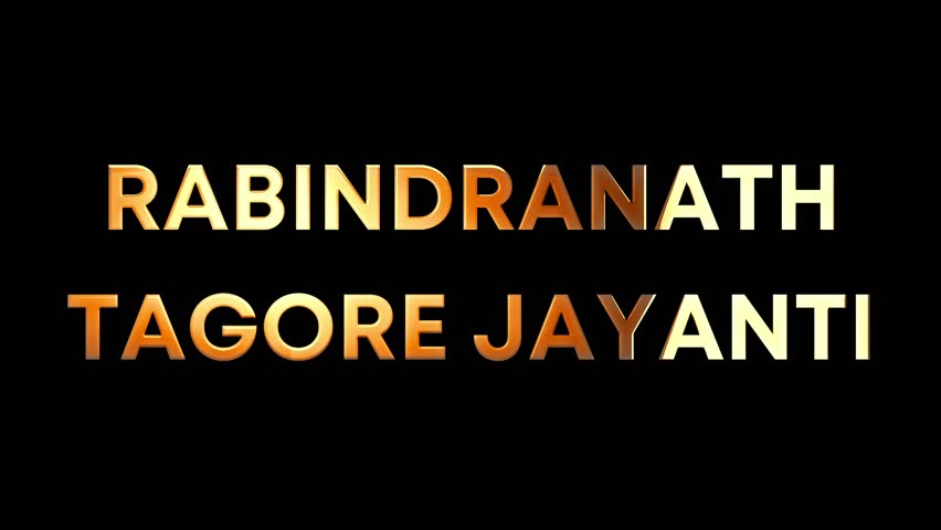 Rabindranath Tagore Jayanti name of Indian celebrity Indian text design with golden shine animation video Royalty-Free Stock Footage #3490951841