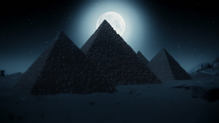 Pyramids of Egypt and the moon