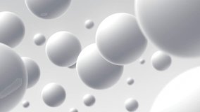 This White Spheres Background 4K stock motion graphics video shows a bunch of white spheres floating on a white background. - Powered by Shutterstock - Get 15% off with code: PIKWIZARD15