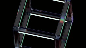 Abstract animation, rotating glass cube, 4k looping video, 3d render - Powered by Shutterstock - Get 15% off with code: PIKWIZARD15