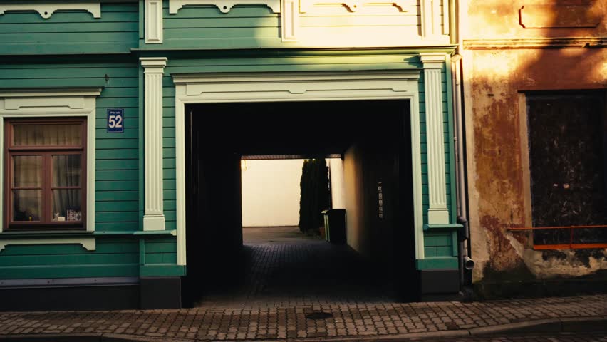 Abstract view on the entrance of the building