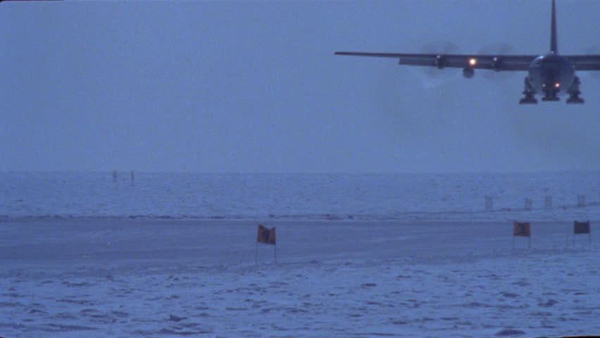 Airplane landing on ice