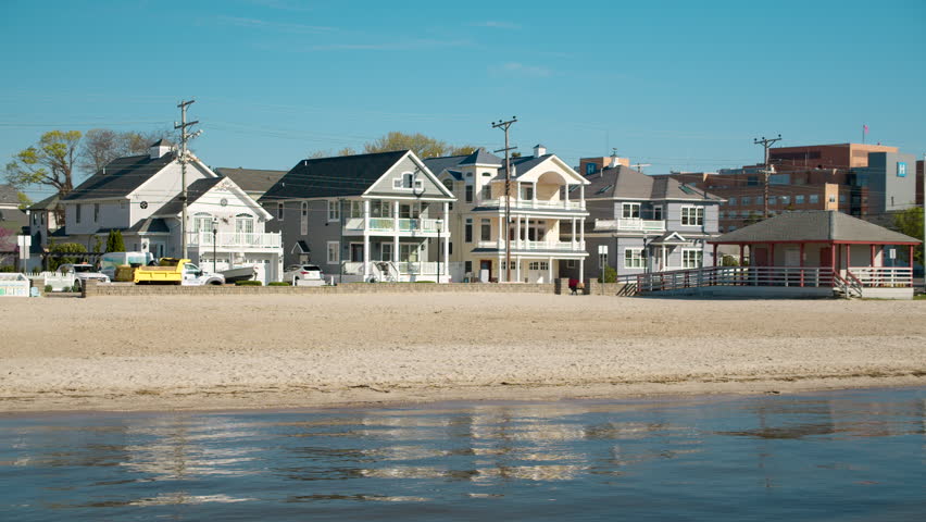 Jersey Shore Beach Homes on Clear Morning