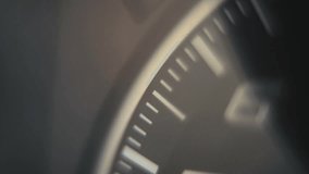 Macro smooth video of a motorcycle speedometer, mph scale