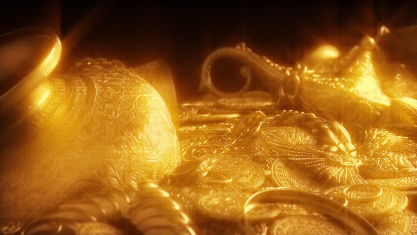 Gold Treasure Pile Fantasy Scene
