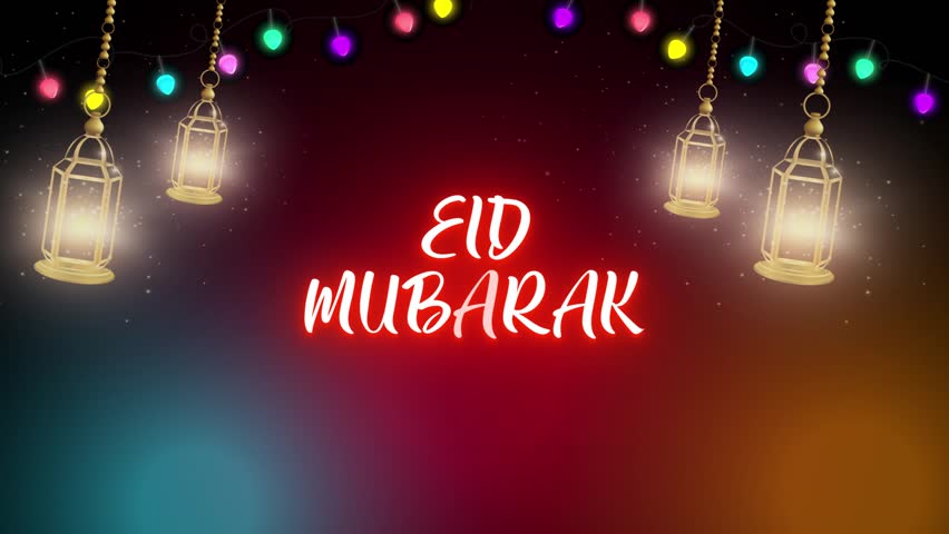 EID MUBARAK BACKGROUND WITH NEON EFFECT V2