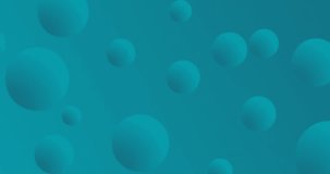 Animation of blue spheres moving over blue background. Colour, shape, light and movement concept digitally generated video.