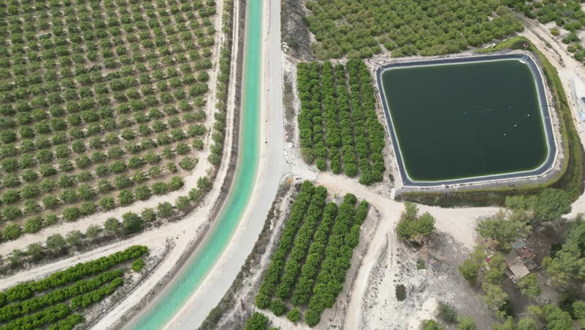 Water channel for agriculture in Orihuela Costa, Alicante, Spain