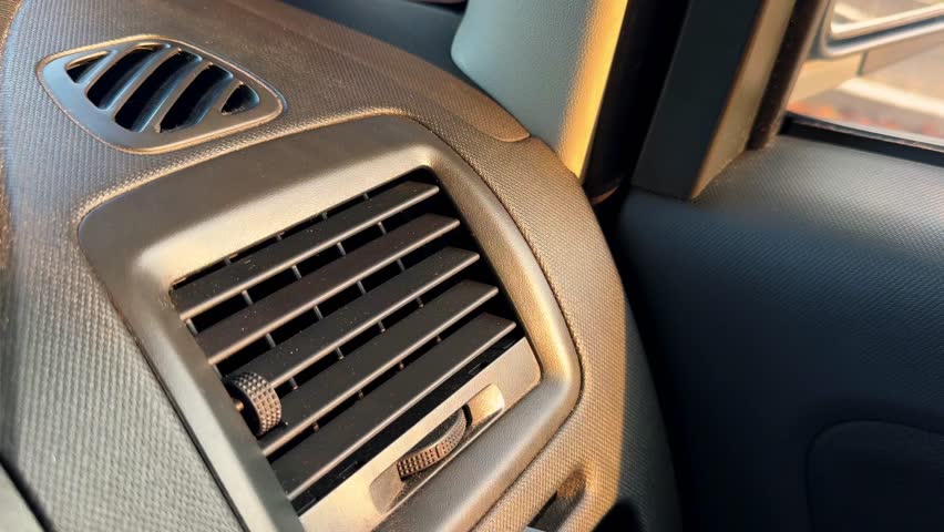a car aircond vent close up