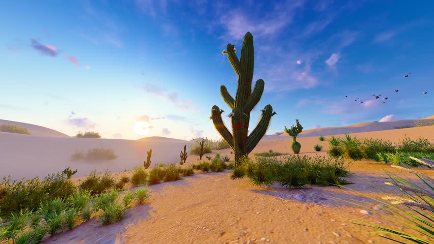 Gobi desert sunrise time-lapse scenery