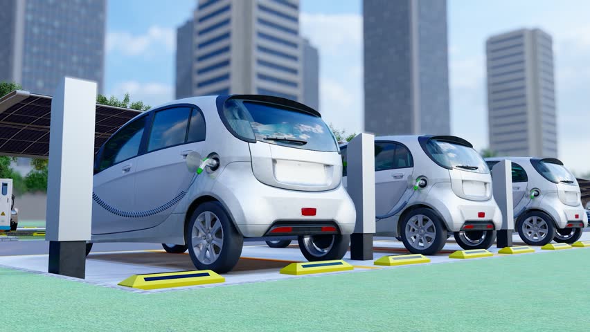 New energy electric vehicle being charged