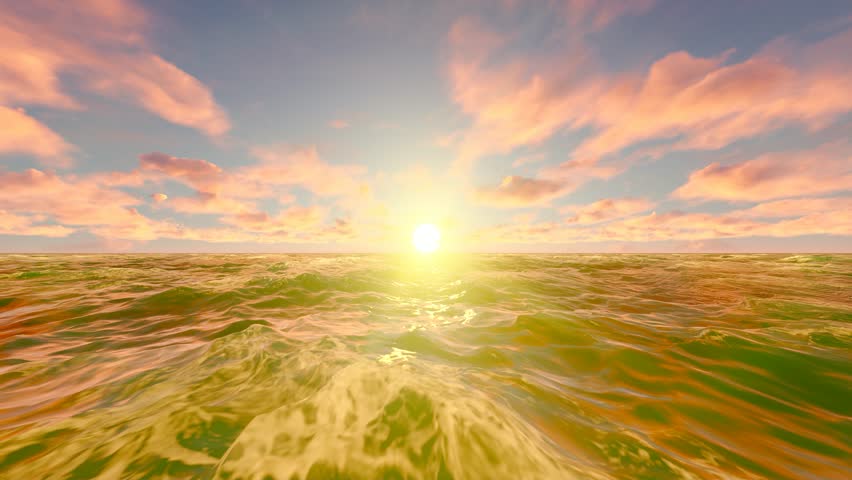 Morning sea glow and sunrise time-lapse photography