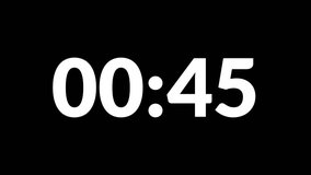 45 Second count clock time video animation vector design.