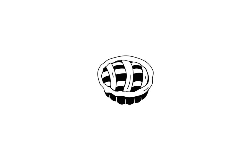 A hand drawn animated icon of apple pie 
