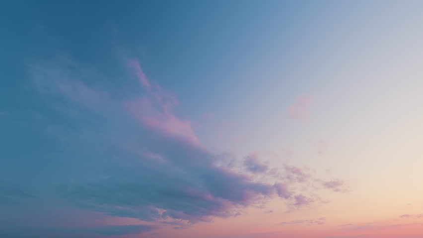 Sky Replacement. Pink Clouds In Blue Sky At Day Or Sunset. Light Pink Clouds Sunset Blue Sky. Royalty-Free Stock Footage #3492016967