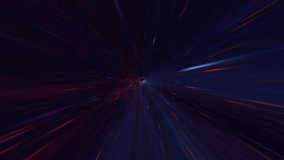 Wormhole through time and space. Space curvature. Hyper jump in space in hyperspace among colorful stars, galaxies and nebulae. Flying through space tunnel. Elements of this video furnished by NASA.