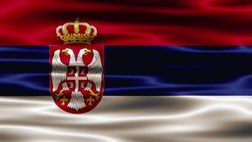 Serbia flag waving animation. Serbia flag video waving in wind. Realistic flag background. Serbia national flag waving in the wind