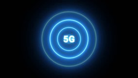 5G wave signal 5G neon animated blue neon wave 5G signal 4k looping - Powered by Shutterstock - Get 15% off with code: PIKWIZARD15