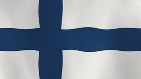 Waving Flag of Finland, 4K Seamless Loop Animation. Finn Flag 3d Flowing Cloth Motion Graphics Backdrop for Social Media, Streaming and Channels