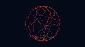 A bold image of a red sphere covered in a mesmerizing web of intersecting orange lines. A visually striking and artistic display of intricate patterns - Powered by Shutterstock - Get 15% off with code: PIKWIZARD15