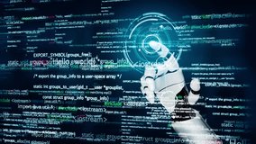 MLP Futuristic robot artificial intelligence revolutionary AI technology development and machine learning concept. Global robotic bionic science research for future of human life. 3D rendering graphic - Powered by Shutterstock - Get 15% off with code: PIKWIZARD15