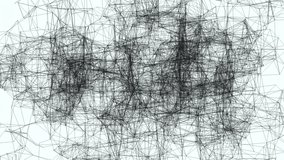 Explore the intricate designs of computer generated images and drawings in this video featuring grids, spider webs, and a skull made from lines and dots, all set on a white background