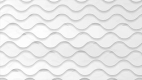 Abstract white and grey futuristic wavy corporate motion design. Seamless looping. Video animation Ultra HD 4K 3840x2160