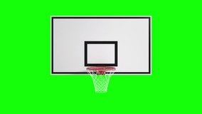 Basketball throw from the front, successful basketball throw into the hoop on green screen, compostiting element. - Powered by Shutterstock - Get 15% off with code: PIKWIZARD15
