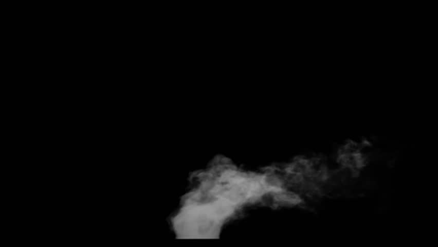 Soft Fog in Slow Motion on Dark Backdrop. Realistic Atmospheric Gray Smoke on Black Background. White Fume Slowly Floating Rises Up. Abstract Haze Cloud.