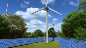 Use Of Solar Panels And Wind Turbines, Green Energy Save Environment 
 - Powered by Shutterstock - Get 15% off with code: PIKWIZARD15