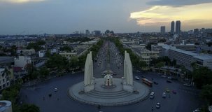 4k Aerial Movie ofTraffic Road at Bangkok, Thailand