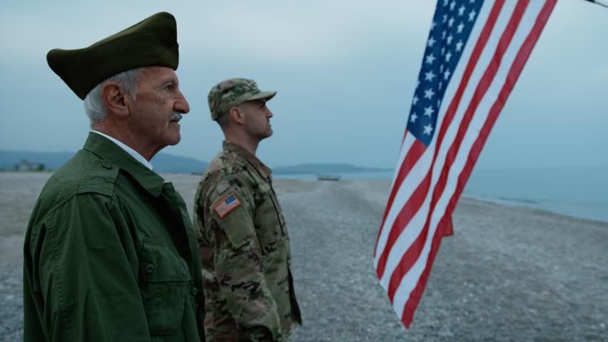 A Veteran And A Soldier Celebrating Memorial Day 