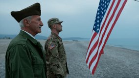 A Veteran And A Soldier Celebrating Memorial Day  - Powered by Shutterstock - Get 15% off with code: PIKWIZARD15