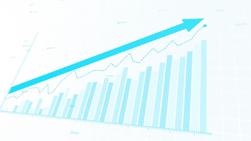 Dynamic blue animated graph showing market trends and financial fluctuations