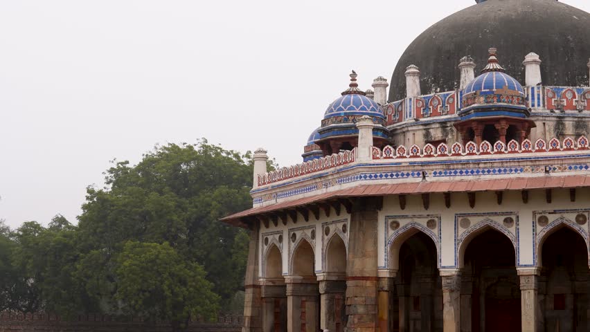 8 January 2024- Isa Khan Tomb Surrounded By Trees in Delhi, India