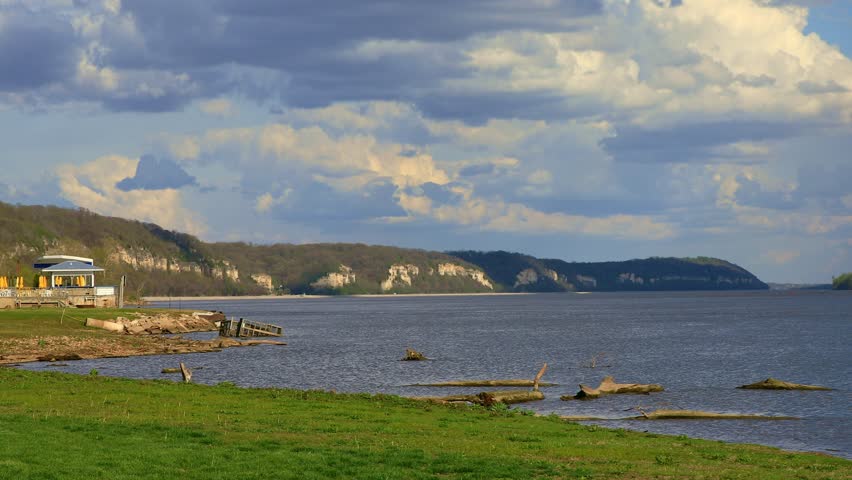 Great River Road Bluffs Near Grafton in Illinois Along the Mississippi River in the United States.