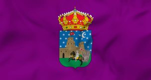 Waving flag of Guadalajara city in Spain. Loopable animation in 4k resolution video.