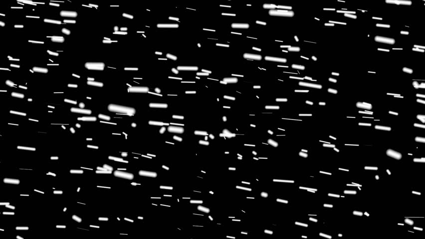 Snowfall overlay on black background. Winter, slowly falling snow effect black screen.