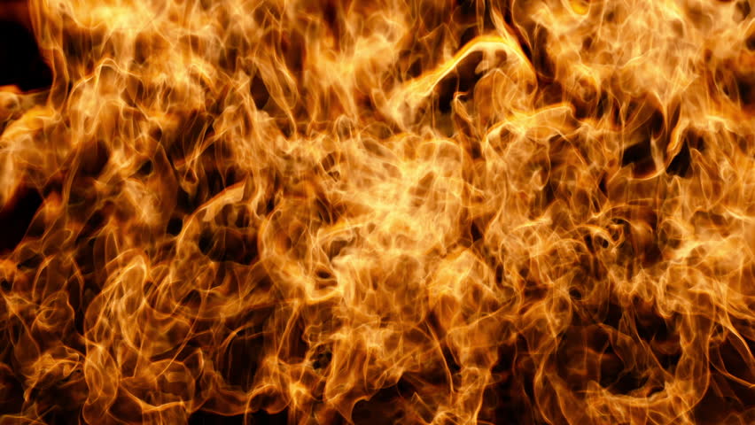 flame in close-up on a black background