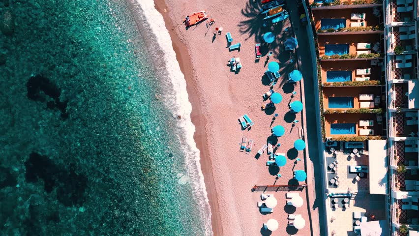 Aerial view of Taormina in Sicily, Italy